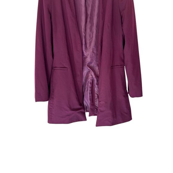 Calvin Klein Blazer Women's Burgundy Open Front Office Work Career Size 14 - Picture 4 of 9